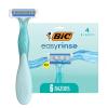 imageBIC EasyRinse AntiClogging Womens Disposable Razors for a Smoother Shave With Less Irritation Shaving Razors With 4 Blades 6 Count1 Count Pack of 6