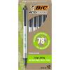 imageBIC Ecolutions Clic Stic Black Ballpoint Pens Medium Point 10mm 12Count Pack Retractable Ball Point Pens Made from 78 Recycled PlasticBlack