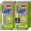 imageBIC Ecolutions Clic Stic Blue Ballpoint Pens Medium Point 10mm 48Count Pack Retractable Ball Point Pens Made from 78 Recycled Plastic12 Count Pack of 4