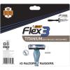 imageBIC Flex 3 Titanium Disposable Razors for Men For a Smooth UltraClose and Comfortable Shave 10 Piece Disposable Razor Set with 3 Blades1 Count Pack of 10