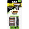 imageBIC Flex 4 Refillable Refill Razor Cartridges for Men LongLasting 4 Blade Razor Heads for Sensitive Skin 10 Refill CartridgesBlackGreen