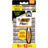 imageBIC Flex 5 Refillable Razors for Men LongLasting 5 Blade Razors for a Smooth and Comfortable Shave 1 Handle and 12 Cartridges 13 Piece Shaving KitBlack