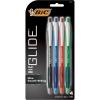 imageBIC Glide Black Retractable Ballpoint Pens Medium Point 10mm 4Count Pack Ultra Smooth Writing Black PensAssorted