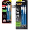 imageBIC Glide Exact Blue Retractable Ballpoint Pens Fine Point 07mm 12Count Pack Ultra Smooth Writing Blue PensBlue