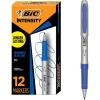 imageBIC Intensity Blue Permanent Markers Ultra Fine Point 12Count Pack of Blue Markers With NonSlip Grip for Comfort and Control