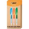 imageBIC Intensity Clic Black Gel Pens Medium Point 07mm 12Count Pack Retractable Gel Pens With Comfortable Grip packaging may vary