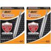 imageBIC PrevaGuard Round Stic Ballpoint Pen With Builtin Protection To Suppress Bacteria Growth Medium Point 10 mm Black 60Count60 Count Pack of 2