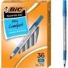 imageBIC Round Stic Grip Xtra Comfort Blue Ballpoint Pens Medium Point 12mm 36Count Pack Excellent Writing Pens With Soft Grip for Superb Comfort and Control