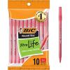 imageBIC Round Stic Xtra Life Ballpoint Pen Ultra Long Lasting and Consistent Ink Flow 60Count in Black InkRed