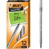 imageBIC Round Stic Xtra Life Black Ballpoint Pens Medium Point 10mm 12Count Pack of Bulk Pens Flexible Round Barrel for Writing Comfort No 1 Selling Ballpoint Pens1