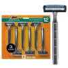 imageBIC Sensitive 3 Disposable Razors for Men With 3 Blades for Sensitive Skin 12 Count Value Pack of Shaving Razors