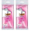 imageBIC Silky Touch 3 Womens Disposable Razors With 3 Blades Pretty Pastel Razor Handles 1 Count Value Pack of Shaving Razors1 Count Pack of 2