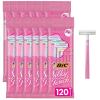 imageBIC Silky Touch Womens Disposable 2 Blade Razors Pretty Pastel Colors with Slim Heads 40Pack10 Count Pack of 12
