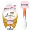 imageBIC Soleil Glide Disposable Razors for Women 5 Blades With Shea Butter Moisture Bars For a Smooth Glide 2 Piece Razor Set2 Count Pack of 1