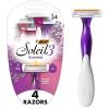 imageBIC Soleil Smooth Scented Womens Disposable Razor 3 Blades Moisture Strip For a Silky Shave 4 Piece Razor Set4 Count Pack of 1