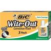 imageBIC WiteOut Brand Extra Coverage Correction Fluid 20 mL White Covers The Toughest Mistakes 3Count