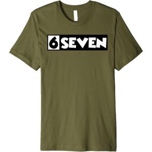 image6 Seven  67  Six Seven  6 7quot Premium TShirtOlive Green
