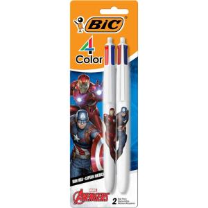 imageBIC 4Color Retractable Ballpoint Pen with Marvels SpiderMan Theme Versatile Medium Point 3Count in Assorted Ink2Count Pack of 1
