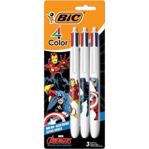 imageBIC 4Color Retractable Ballpoint Pen with Marvels SpiderMan Theme Versatile Medium Point 3Count in Assorted Ink3Count Pack of 1