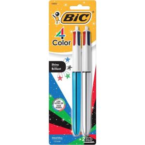 imageBIC 4Color Retractable Ballpoint Pens with 10 mm Medium Point and Assorted Ink Colors 12Count PackMulticolor
