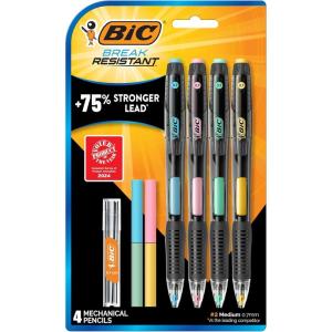 imageBIC Break Resistant Pro with ShockAbsorption and TwistUp Eraser Mechanical Pencil 2CountBreakResistant