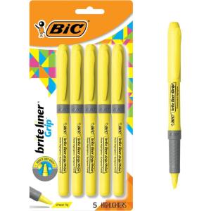 imageBIC Brite Liner Highlighters Chisel Tip 12Count Pack of Yellow Highlighters Ideal Highlighter Set for Organizing and ColoringYellow
