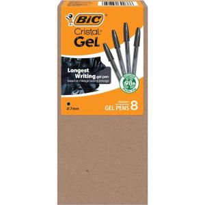 imageBIC Cristal Gel Pens Medium Point 07 mm Ultra Smooth Long Lasting Writing Black Gel Pens 8Count Visit the StoreBlack Cristal Gel