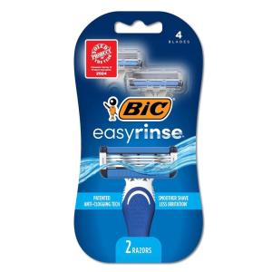 imageBIC EasyRinse AntiClogging Mens Disposable Razors for a Smooth Summer Shave With Less Irritation Shaving Razors With 4 Blades 6 Pack1 Count Pack of 1