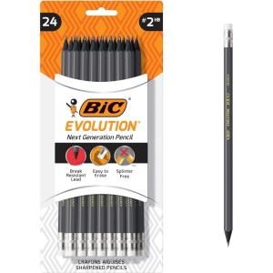 imageBIC Evolution Cased Pencil 2 Lead Gray Barrel 24CountGray