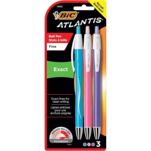 imageBIC Glide Exact Blue Retractable Ballpoint Pens Fine Point 07mm 12Count Pack Ultra Smooth Writing Blue PensAssorted  Fashion