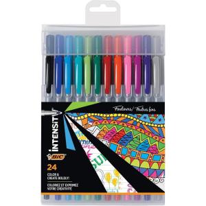 imageBIC Intensity Fineliner Marker Pen Set Fine Point Pens 04 mm Assorted Colors 6Count Pack Markers for School1 Count Pack of 24