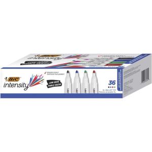 imageBIC Intensity Low Odor Dry Erase Marker 36 Pack Chisel Tip Assorted Colors Erases Cleanly NonToxic Markers