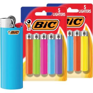 imageBIC Maxi Pocket Lighters Dependable and LongLasting Assorted Colors 10Pack Colors May Vary