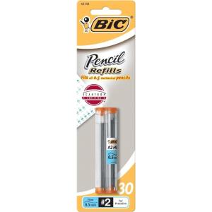imageBIC Pencil Lead Refills Medium Point 07mm 30ct L730P1Black30 Count Pack of 1