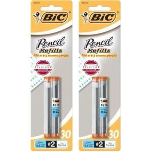 imageBIC Pencil Lead Refills Medium Point 07mm 30ct L730P1Black30 Count Pack of 2