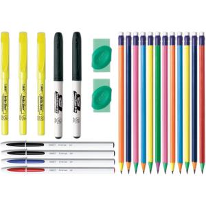 imageBIC Student Kit Assorted Stationery Essentials 23 Count1 Count Pack of 1