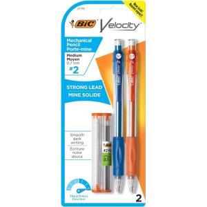 imageBIC Velocity Mechanical Pencils With Colorful Barrel Medium Point 07mm 12Count Pack Mechanical Pencils With ErasersMedium Point 07mm