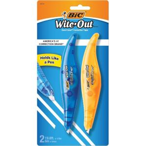 imageBIC WiteOut Brand Exact Liner Correction Tape White 2Count 3 packs 6 Tapes total