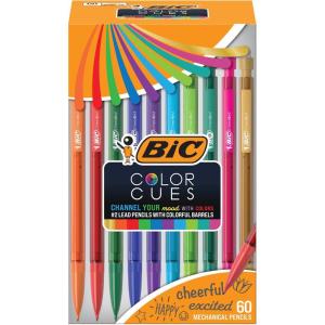 imageBIC Xtra Smooth Mechanical Pencil 07 mm Medium Point Refillable and Retractable 40Count PackBulk Pack  Color Cues