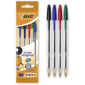 imageBic Cristal Original Ball Pens Medium Point 10 mm  Black Box of 150 Amazon ExclusiveAssorted