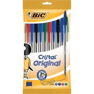 imageBic Cristal Original Ball Pens Medium Point 10 mm  Black Box of 150 Amazon ExclusiveBlack  Blue  Green