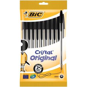 imageBic Cristal Original Ball Pens Medium Point 10 mm  Black Box of 150 Amazon ExclusiveBlack