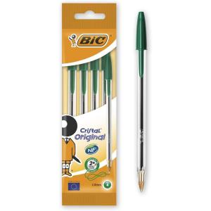 imageBic Cristal Original Ball Pens Medium Point 10 mm  Black Box of 150 Amazon ExclusiveGreen
