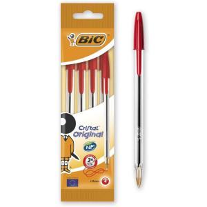imageBic Cristal Original Ball Pens Medium Point 10 mm  Black Box of 150 Amazon ExclusiveRed