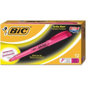 imageBic Highlighter Collection Box Assorted Intense and Pastel Colours in Convenient Metal Gift Box Pack of 15Pink