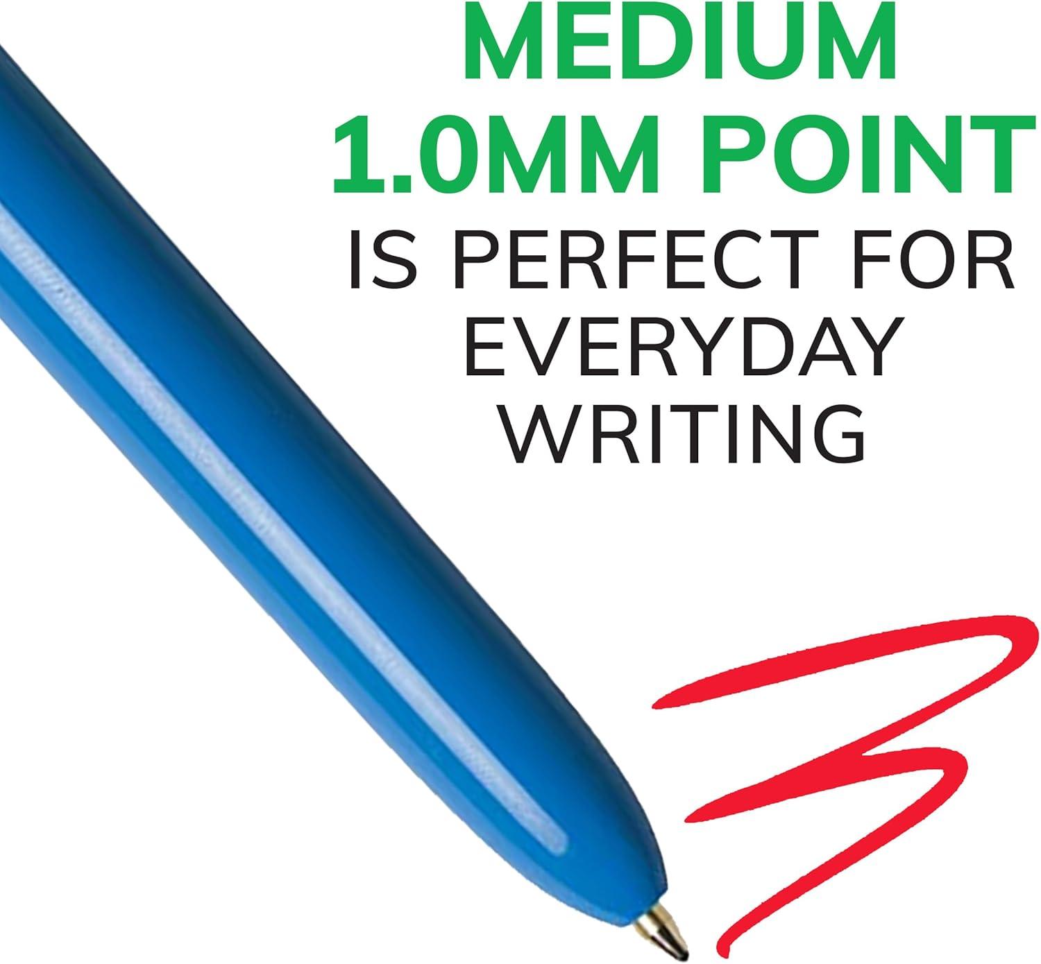 imageBIC 4Color Original Retractable Ball Pens Versatile 10mm Medium Point LongLasting Ink Great Gift Idea 3Count in Assorted Colors