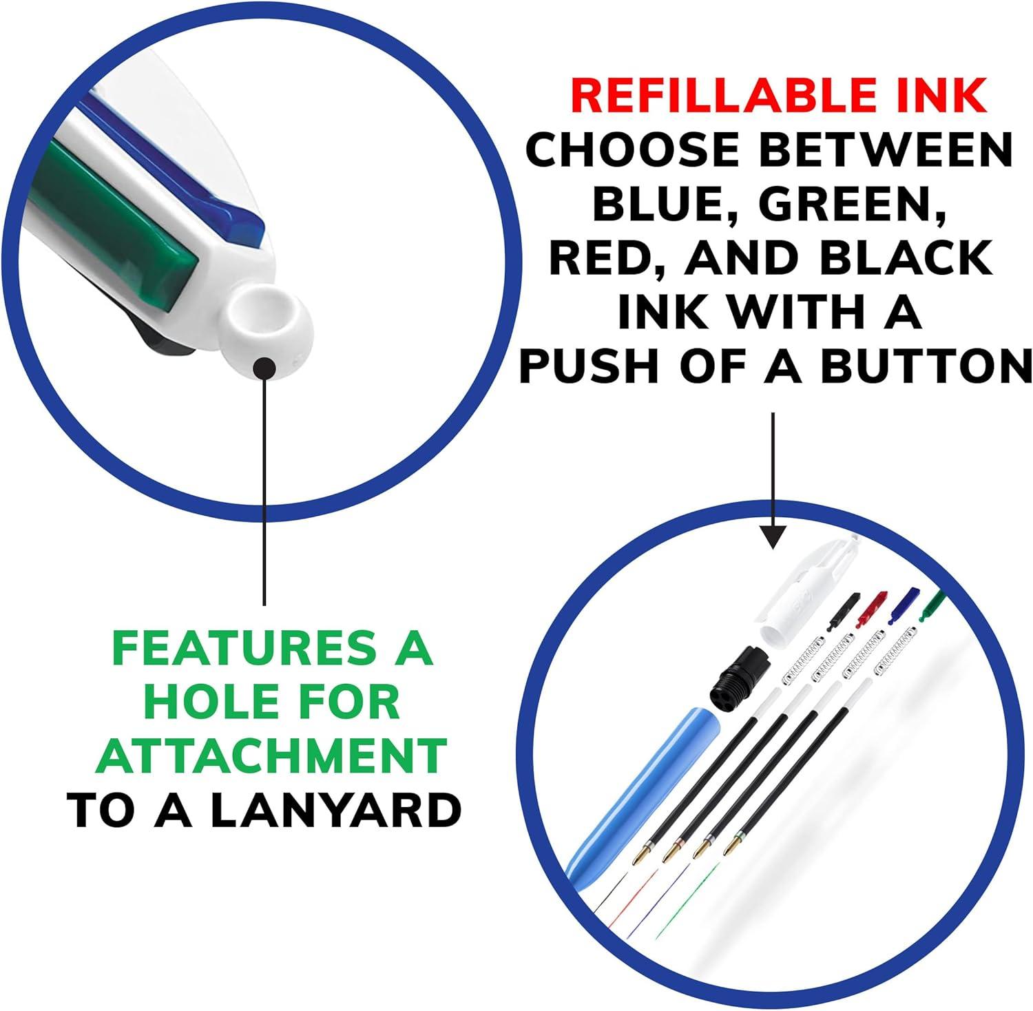 imageBIC 4Color Original Retractable Ball Pens Versatile 10mm Medium Point LongLasting Ink Great Gift Idea 3Count in Assorted Colors