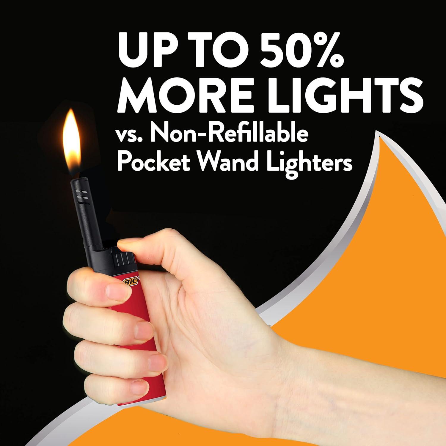 imageBIC EZ Reach Lighters Short Lighter with Extended Wand Assorted Colors 6Pack Colors May Vary