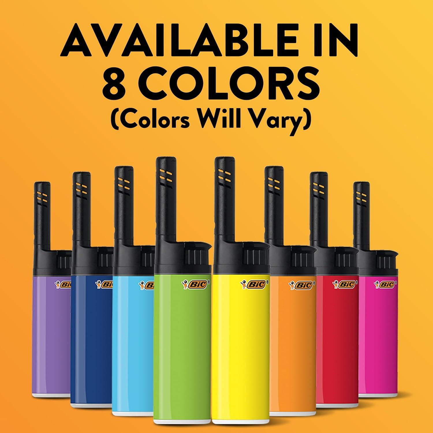 imageBIC EZ Reach Lighters Short Lighter with Extended Wand Assorted Colors 6Pack Colors May Vary