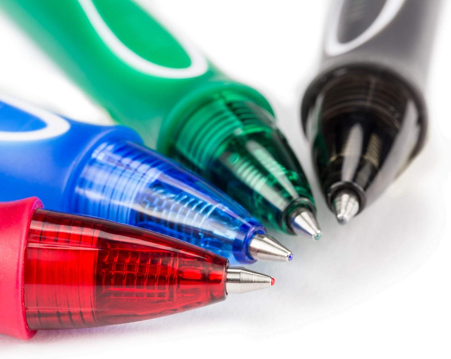 imageBIC GelOcity Quick Dry Gel Pens Medium Point Retractable Gel Pen 07mm Assorted Colors 3CountAssorted